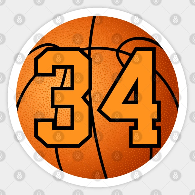 Basketball Number 34 Sticker by Ericokore